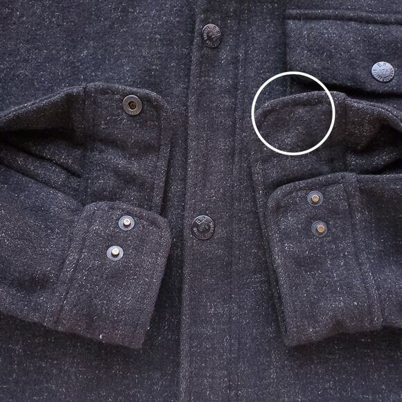 Banana Republic Cabinwear Shacket Mens L Wool Blend Workwear Jacket Gray FLAW - Picture 4 of 15